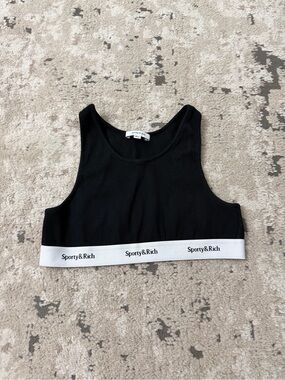 Sporty & Rich Serif Logo Cropped Tank Top Size XL